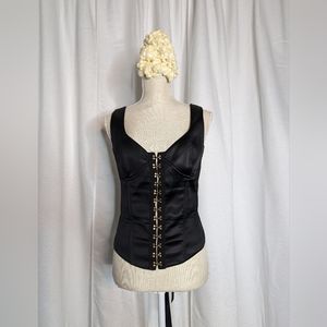 Satin Look Lace Up Corset Top